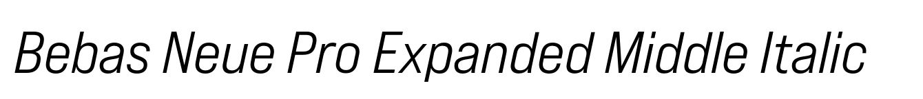 Bebas Neue Pro Expanded Middle Italic image